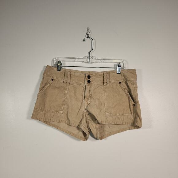 AEROPOSTALE Y2K Vtg Corduroy Micro Shorts Junior 11/12 Tan Pocket Retro Inspired - Picture 1 of 6